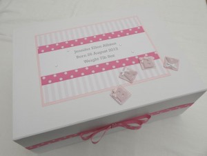 Pink Spot and Stripe Keepsake Box